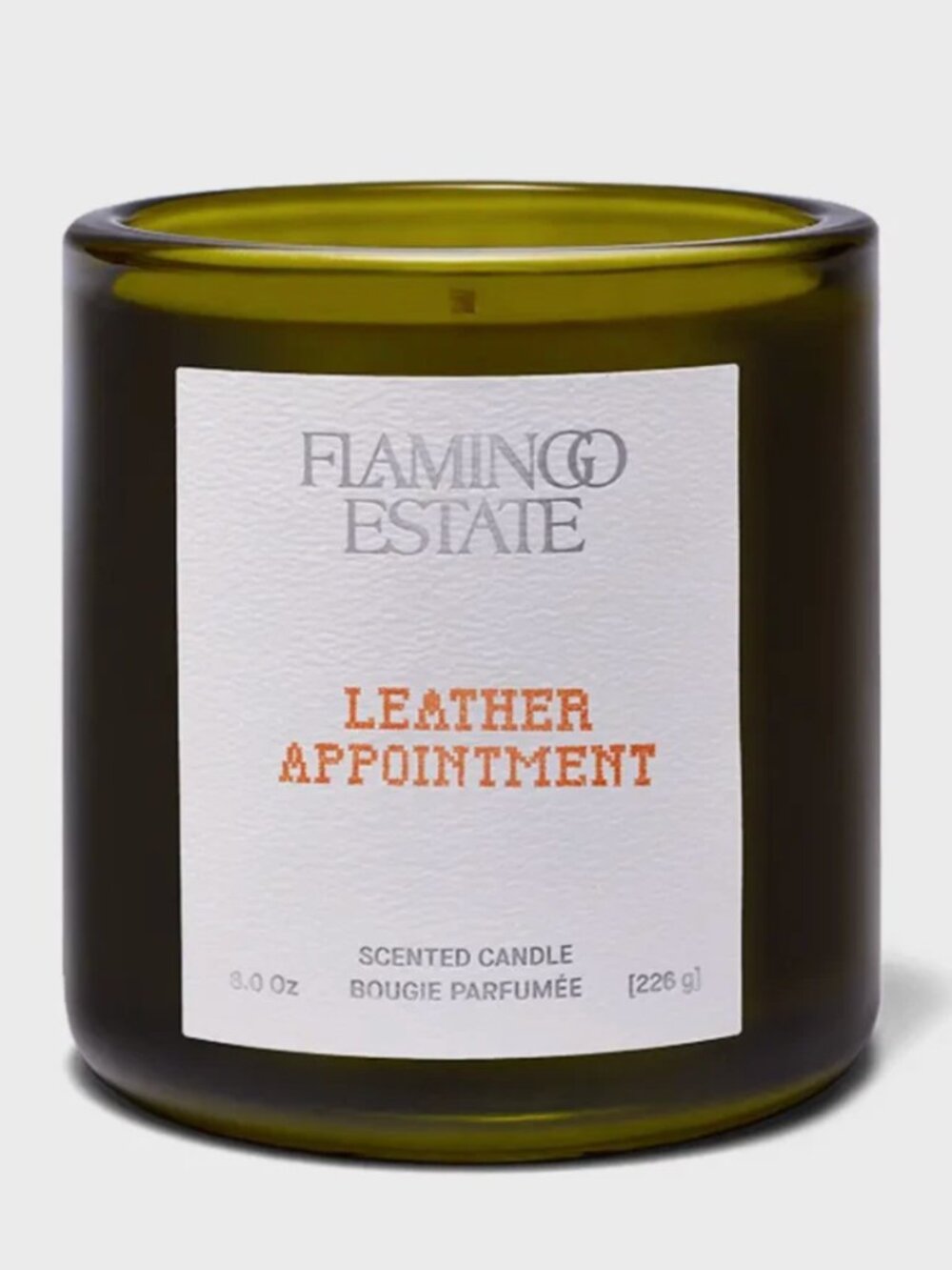 FLAMINGO ESTATE Leather Appointment Scented Candle - 8oz with Gift Box. NIB
